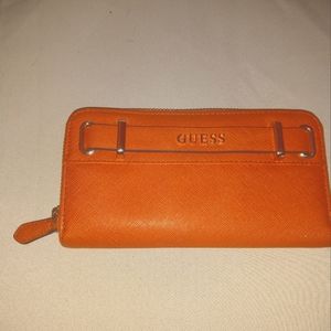 Guess Long Zip-Around Orange Wallet